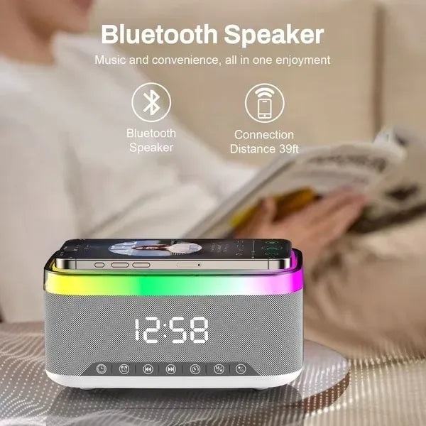 Rise & Shine Clock With Light-Up Speaker & Charger