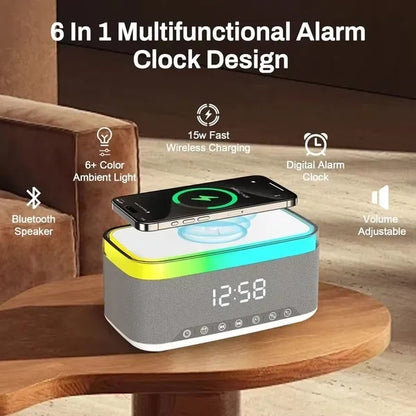 Rise & Shine Clock With Light-Up Speaker & Charger