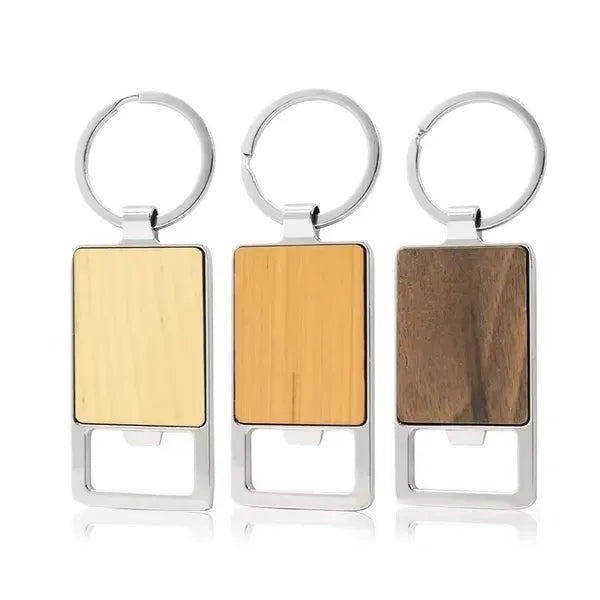 Bamboo Key Tag With Bottle Opener