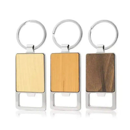 Bamboo Key Tag With Bottle Opener