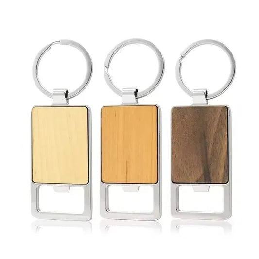 Bamboo Key Tag With Bottle Opener