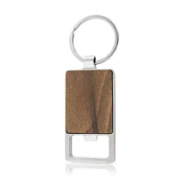 Bamboo Key Tag With Bottle Opener