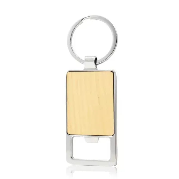 Bamboo Key Tag With Bottle Opener