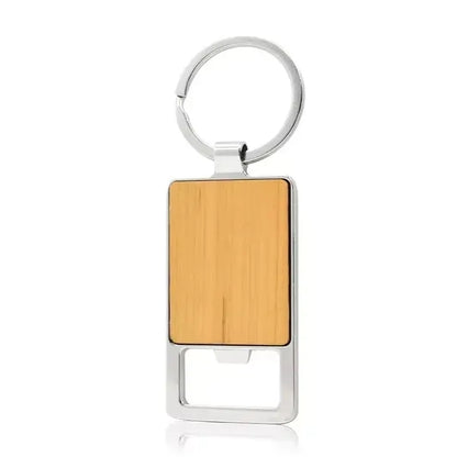 Bamboo Key Tag With Bottle Opener