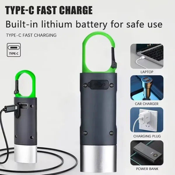 Rechargeable Carabiner COB Flashlight