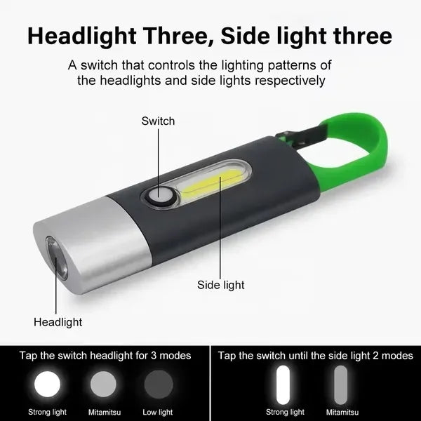 Rechargeable Carabiner COB Flashlight