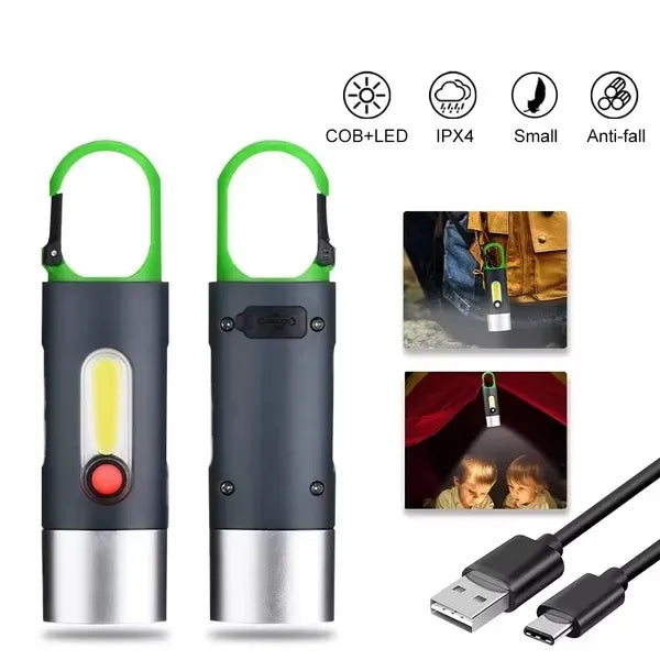 Rechargeable Carabiner COB Flashlight