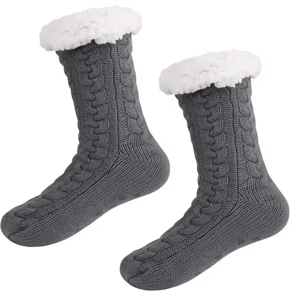 Cozy Cable Knit Slipper Socks