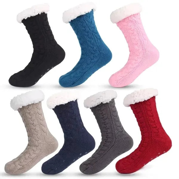Cozy Cable Knit Slipper Socks