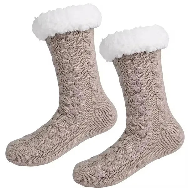 Cozy Cable Knit Slipper Socks