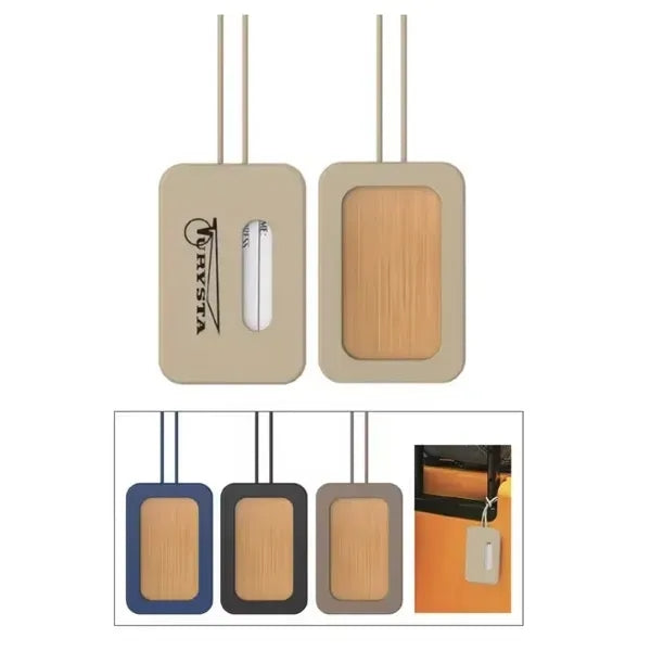 First Class Bamboo & Silicone Luggage Tag