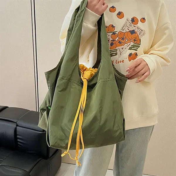 Large-Capacity Waterproof Folding Hand-Held Shopping Bag