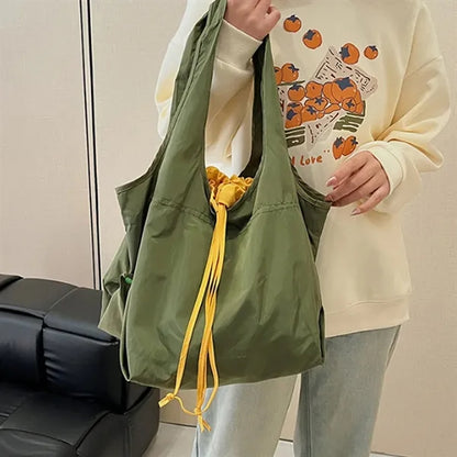Large-Capacity Waterproof Folding Hand-Held Shopping Bag