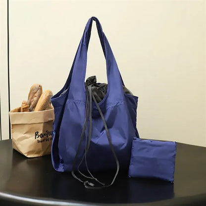 Large-Capacity Waterproof Folding Hand-Held Shopping Bag