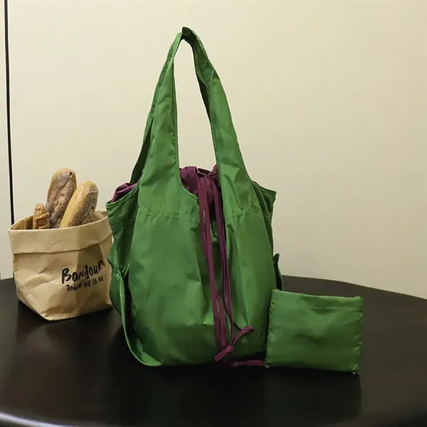 Large-Capacity Waterproof Folding Hand-Held Shopping Bag
