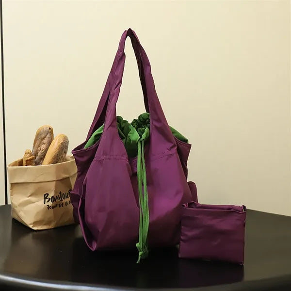 Large-Capacity Waterproof Folding Hand-Held Shopping Bag