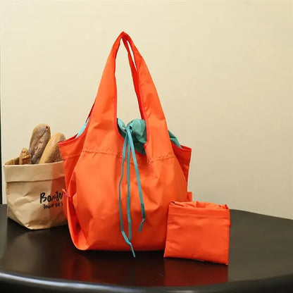 Large-Capacity Waterproof Folding Hand-Held Shopping Bag