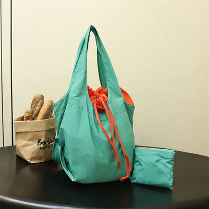 Large-Capacity Waterproof Folding Hand-Held Shopping Bag