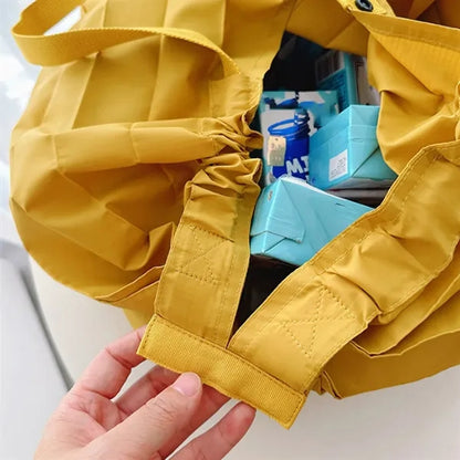 Eco-Friendly Accordion Folding Fabric Bag With Snap Buttons