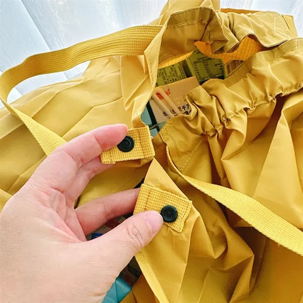 Eco-Friendly Accordion Folding Fabric Bag With Snap Buttons