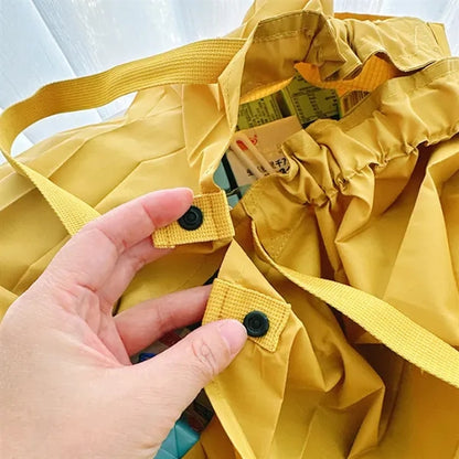 Eco-Friendly Accordion Folding Fabric Bag With Snap Buttons
