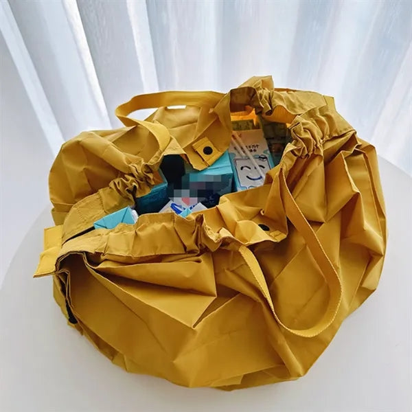 Eco-Friendly Accordion Folding Fabric Bag With Snap Buttons