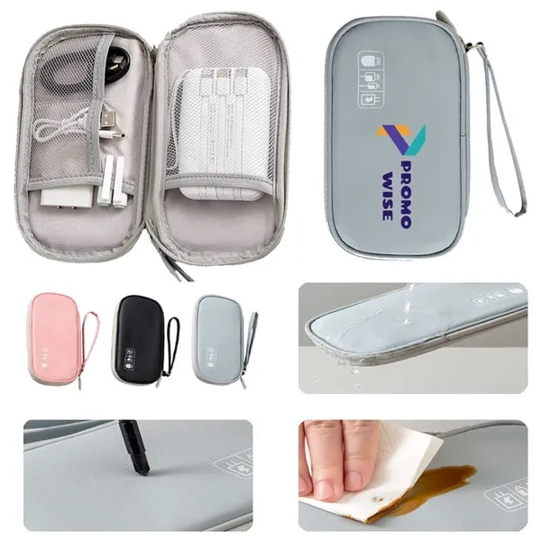 Waterproof Compartment Handheld Data Cable Storage Bag