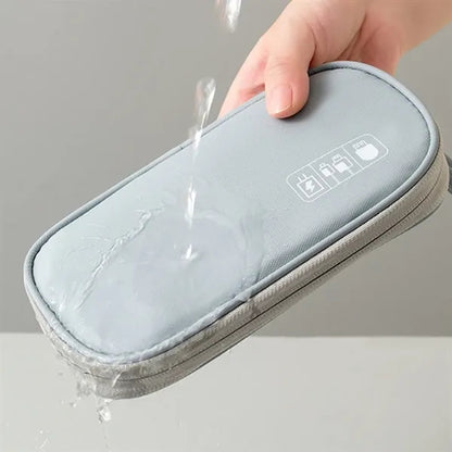 Waterproof Compartment Handheld Data Cable Storage Bag
