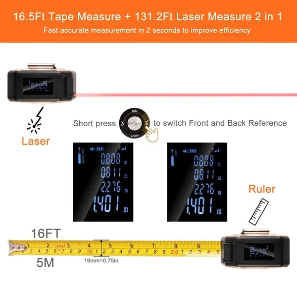 Three-In-One Rechargeable Infrared Laser Rangefinder