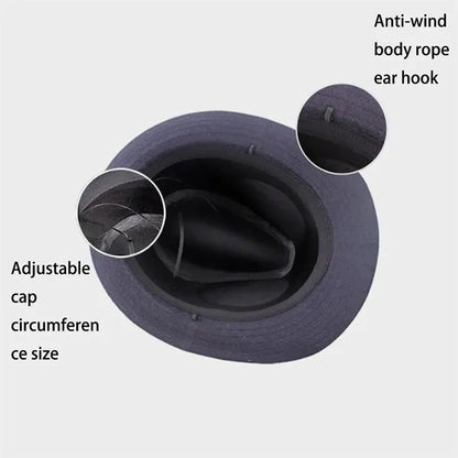 Casual UV Protection Linen-Style Solid Fedora Sun Hat