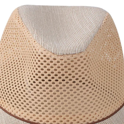 Casual UV Protection Linen-Style Solid Fedora Sun Hat