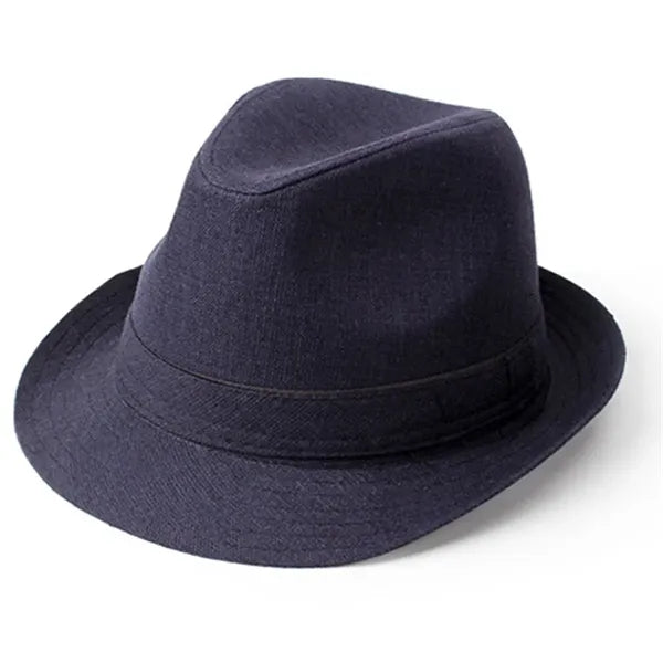 Casual UV Protection Linen-Style Solid Fedora Sun Hat