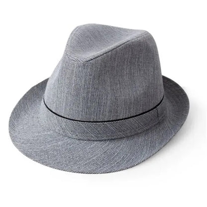 Casual UV Protection Linen-Style Solid Fedora Sun Hat
