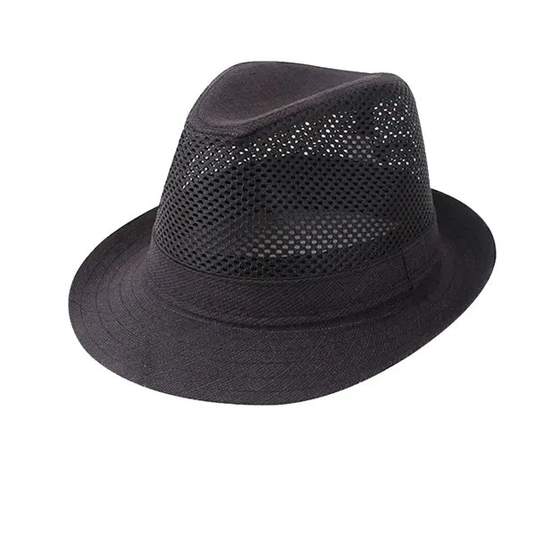 Casual UV Protection Linen-Style Solid Fedora Sun Hat