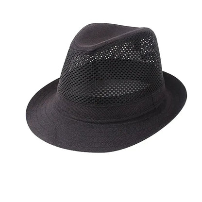 Casual UV Protection Linen-Style Solid Fedora Sun Hat