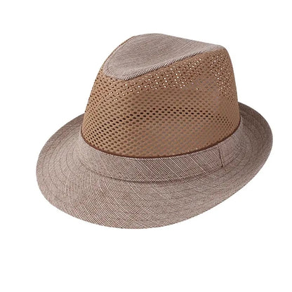 Casual UV Protection Linen-Style Solid Fedora Sun Hat