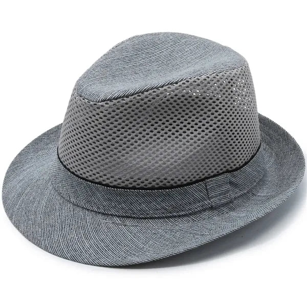 Casual UV Protection Linen-Style Solid Fedora Sun Hat