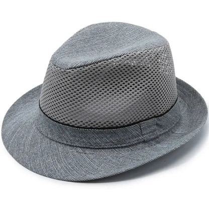 Casual UV Protection Linen-Style Solid Fedora Sun Hat
