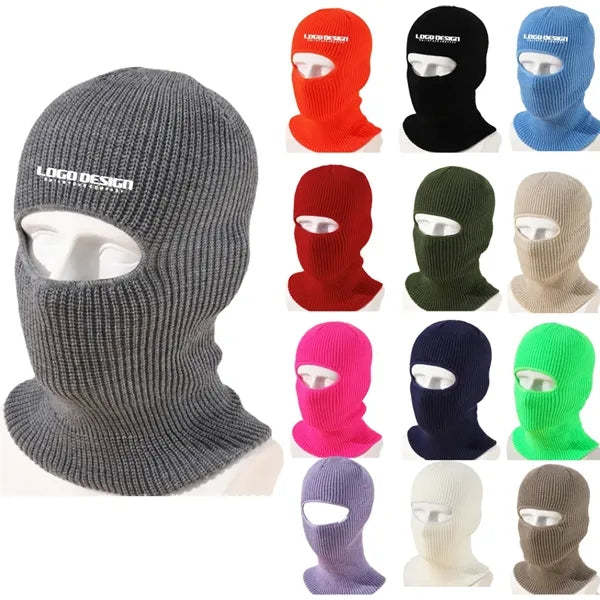 1 Hole Knitted Balaclava Hats Face Covering Ski Mask For Men