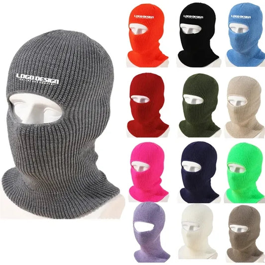 1 Hole Knitted Balaclava Hats Face Covering Ski Mask For Men