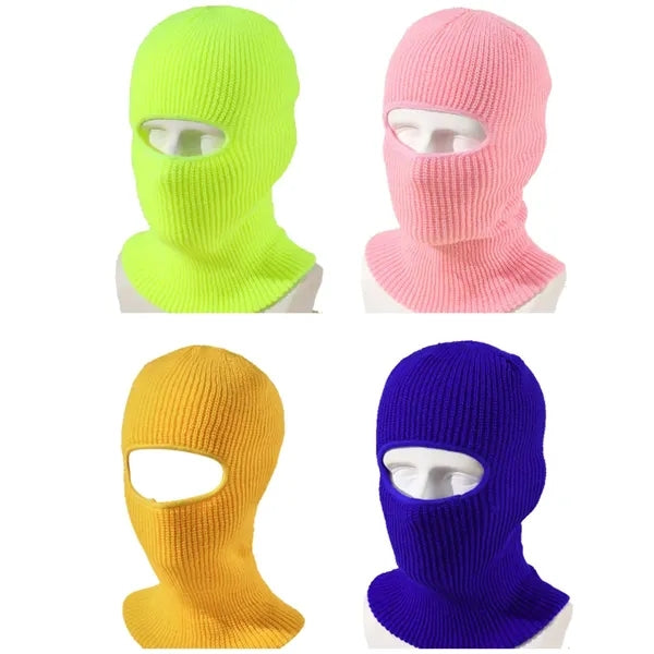 1 Hole Knitted Balaclava Hats Face Covering Ski Mask For Men