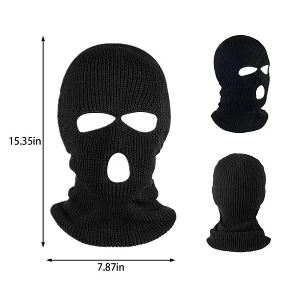 Outdoor sport ski full face cover 3 hole winter knitted mask