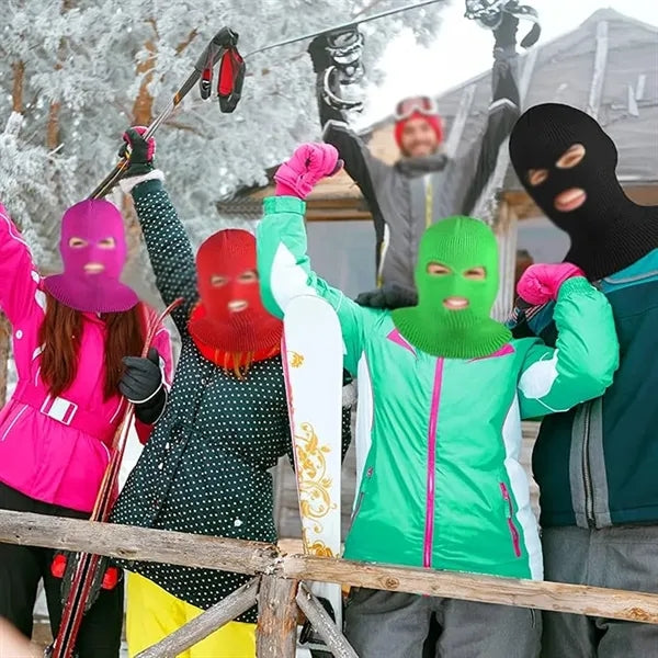 Outdoor sport ski full face cover 3 hole winter knitted mask