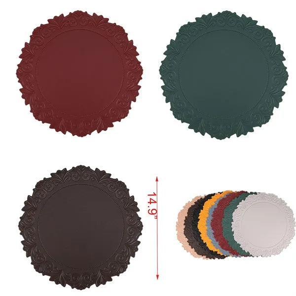 Custom Round Leather Coaster & Table Placemat,Waterproof