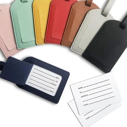 PU Leather Travel Accessories Boarding Luggage Tags