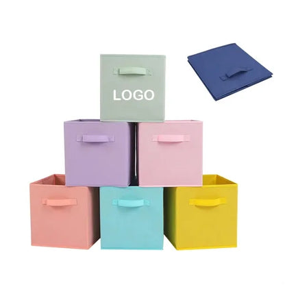 Fabric Fold Collapsible Fabric Storage Bin with Handles.