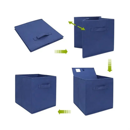 Fabric Fold Collapsible Fabric Storage Bin with Handles.