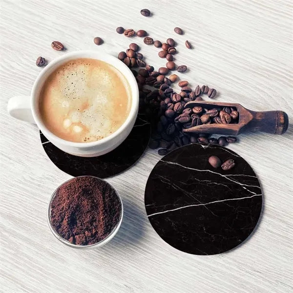 Elegant home decor gifts PU leather coasters with holder