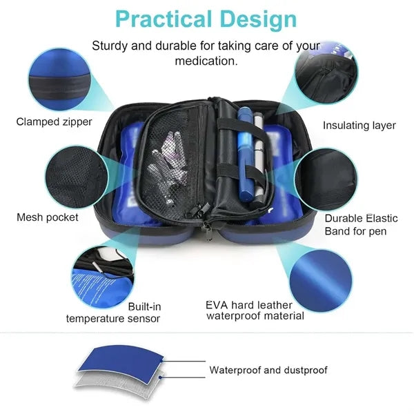 Portable Digital display Travel Daily Use Insulin Cooler