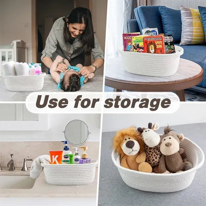 Oval Cotton Rope Storage Basket